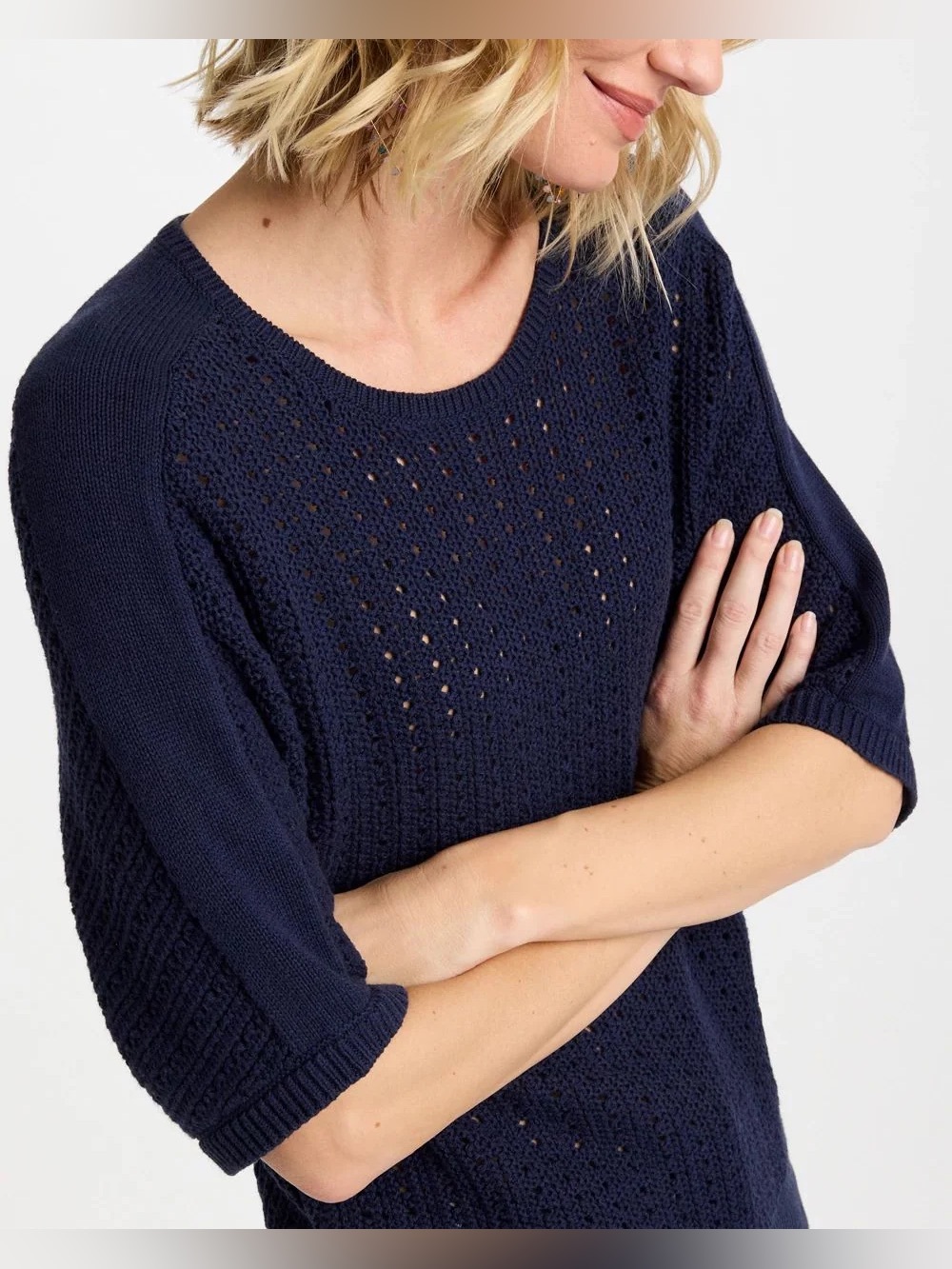 NWT Chico’s Pointelle Crewneck Sweater